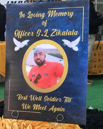 The memorial service for Const Sibusiso Zikalala of Naledi, Soweto, who had been working in the JMPD for 16 years. File image