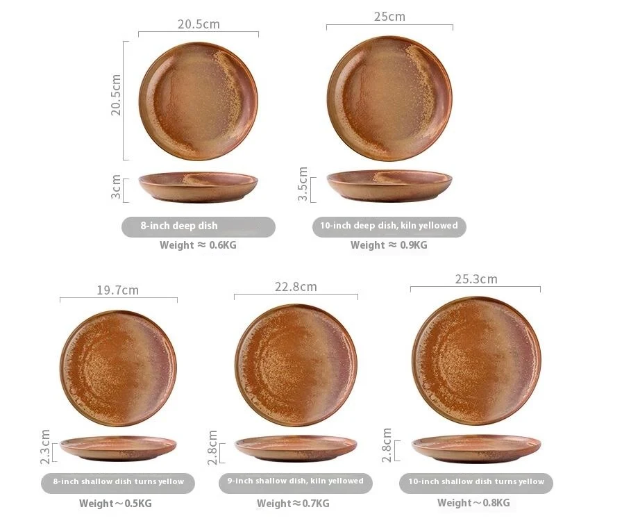 Title 1, Nordic Creative Kiln Baked Retro Ceramic Food P...