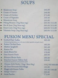 Handi Fusion menu 1