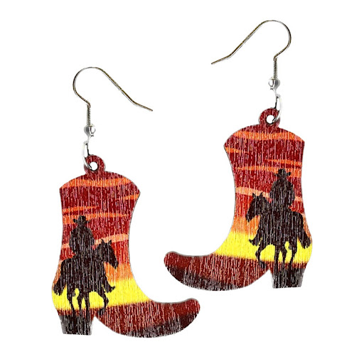 Title 1, Western Denim Boots Floral Ethnic Style Wooden ...
