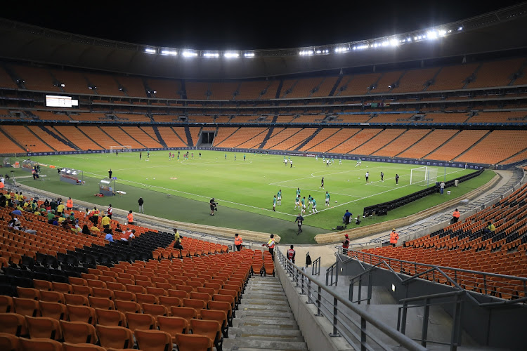 A quiet FNB Stadium in Soweto, before kickoff.