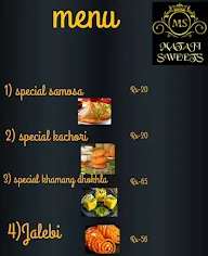 Mataji Sweets menu 1