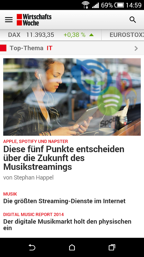 Android application WirtschaftsWoche Online screenshort