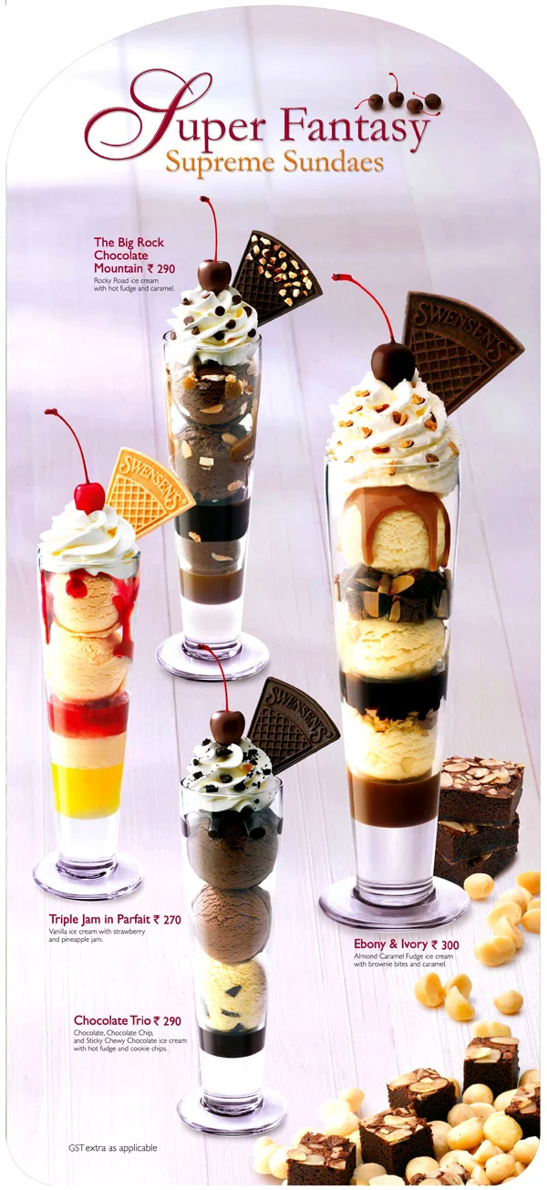 Swensen's menu 