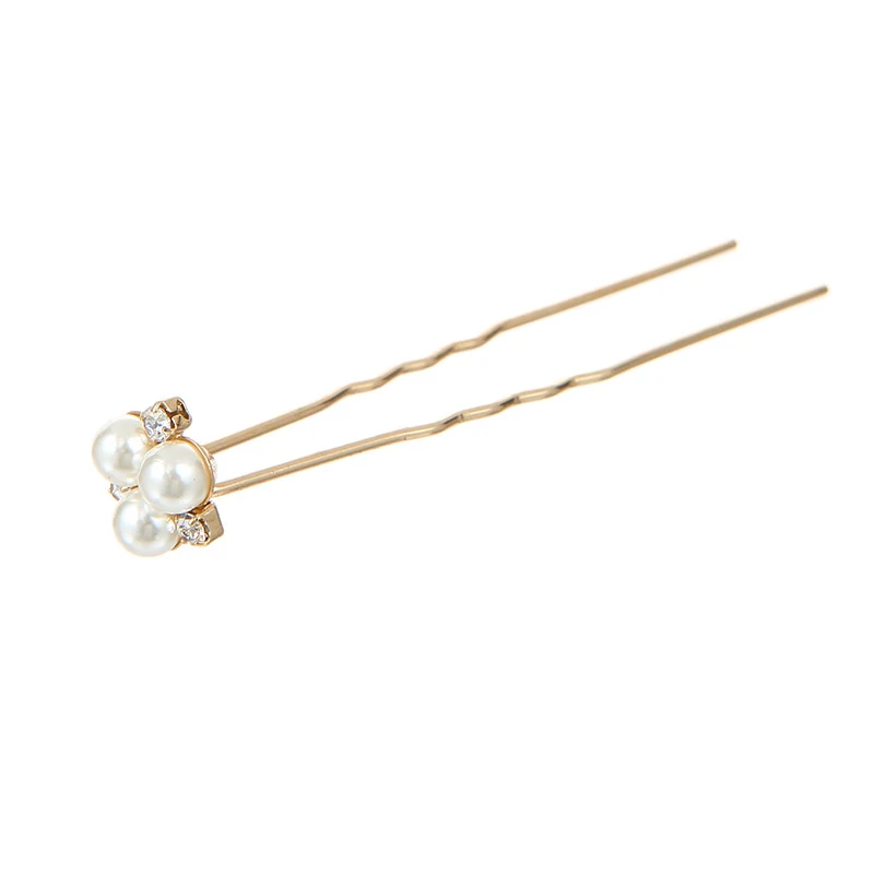Korean Bride Handmade Pearl Crystal Hairpin U-shaped Clip Wedding Hair Accessory Bridal Hair Elegance