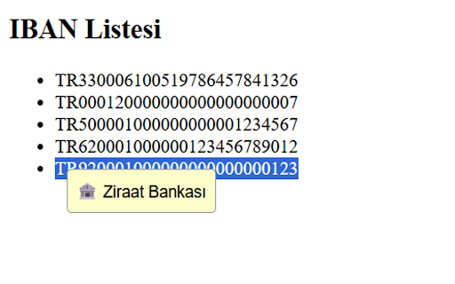 IBAN Tooltip