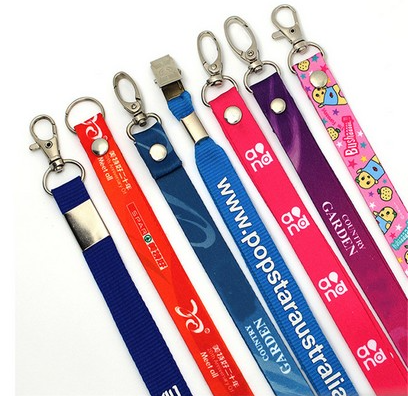 Multicolored RPET Lanyard with Bulldog and Non-Swivel Clips