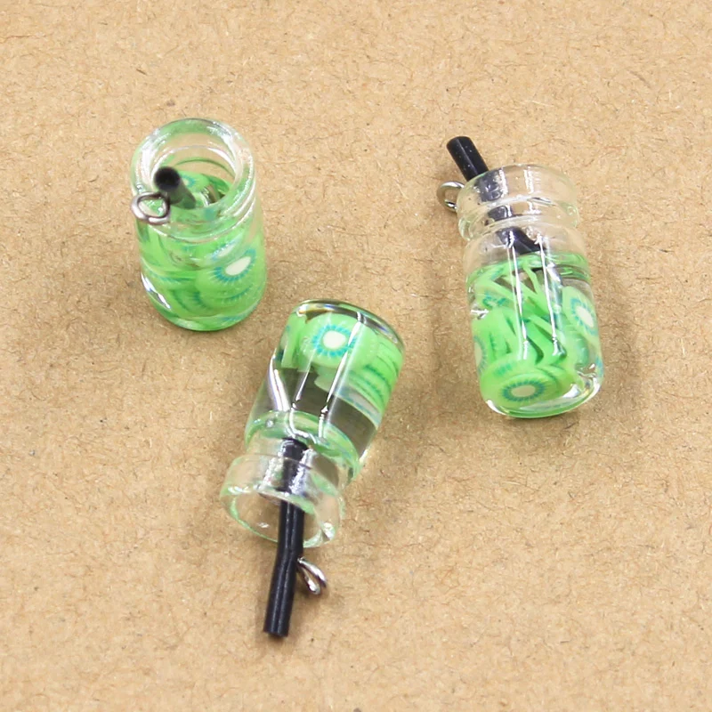 Fruit Glass Bottle DIY Jewelry Accessories Keychain Pendant Design your own unique jewelry pieces for necklaces, bracele