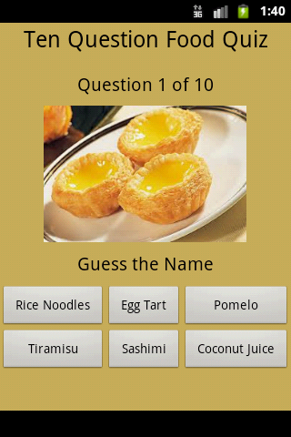 食物問答遊戲 Food Quiz