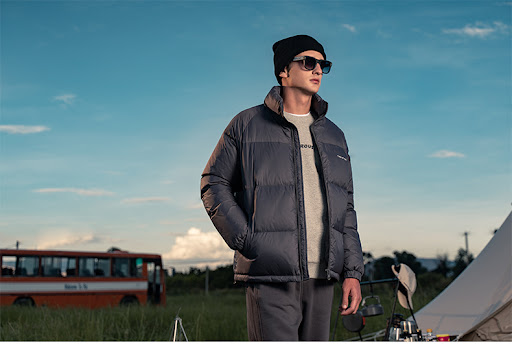 Title 11, Stand-up Collar Down Jacket Solid Color Coat St...