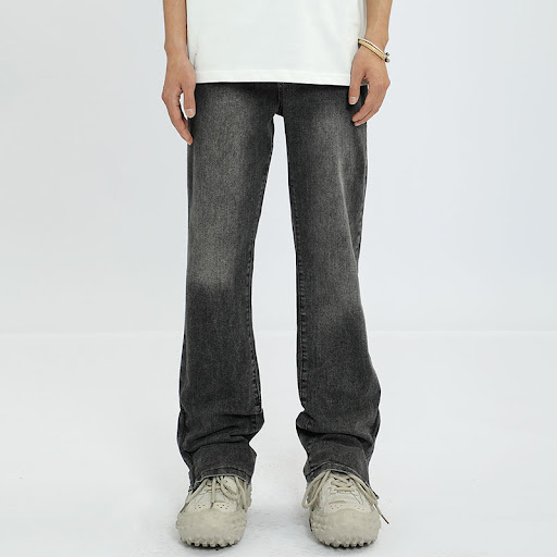 Title 5, Washed Distressed Side Zipper Jeans for a Moder...