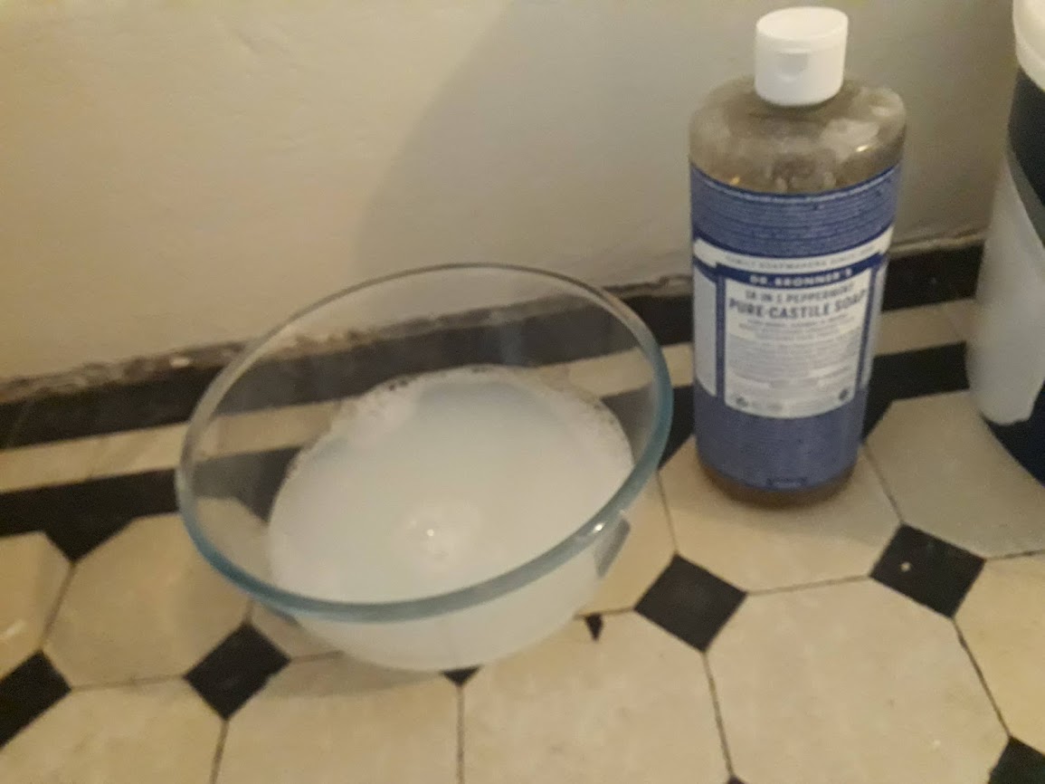 Dr Bronner's tiled floor