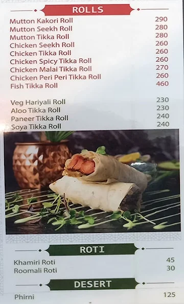 Khan Chacha menu 