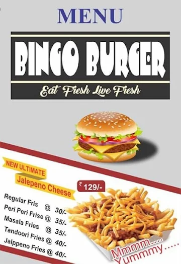 Bingo Burger menu 