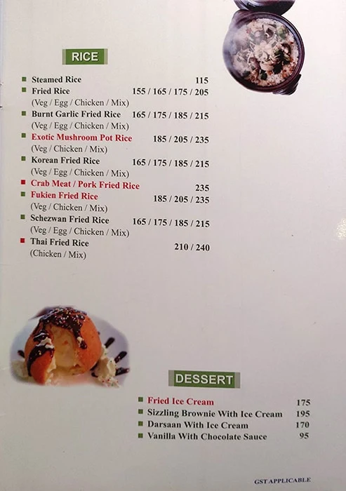 Cantonese Restaurant menu 