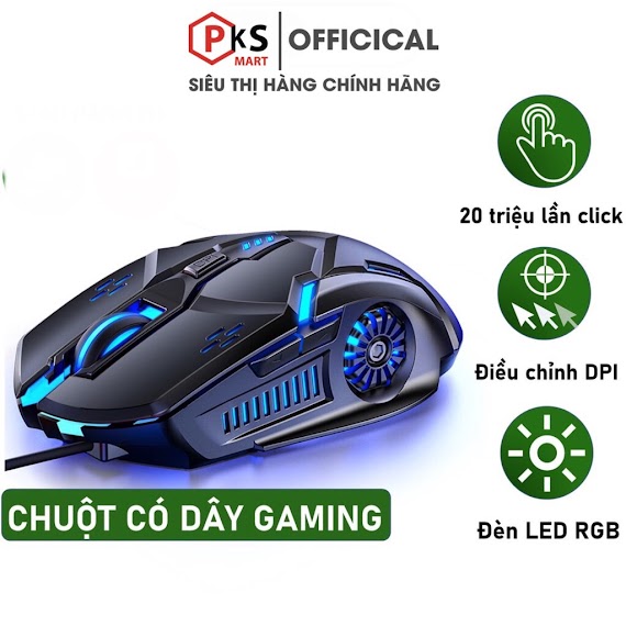 Chuột Gaming Máy Tính Có Dây Game Thủ Yindiao G5 3200Dpi / Chế Độ Led 7 Màu 6 Nút Bấm - Pksamrt