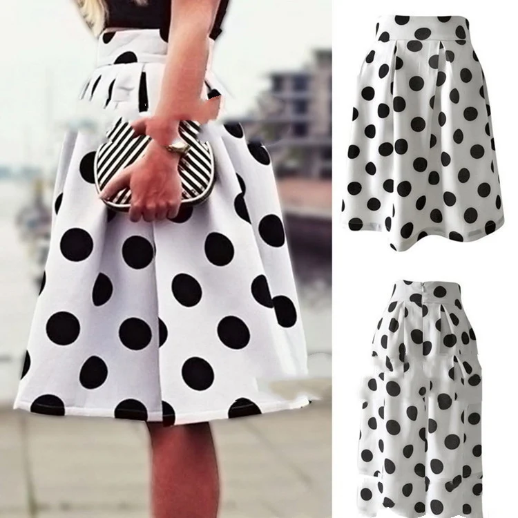 Title 2, High Waist Anti-exposure Geplooide Midi Rok A-l...