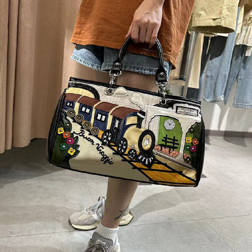 Title 5, Womens Bag Fashion Stitching Embroidery Embroi...