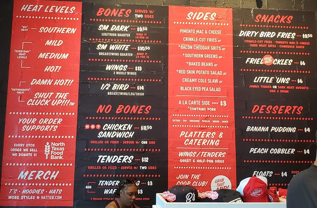 Hattie B's Hot Chicken gluten-free menu