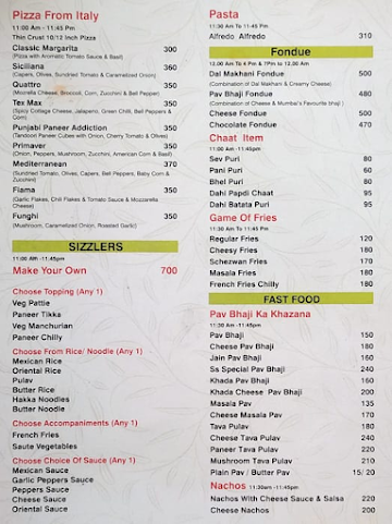 Arunya Restuarant menu 