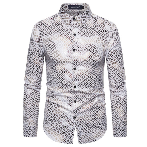 Title 2, Mens Long Sleeve Shirt With Gold Stamping. Ele...