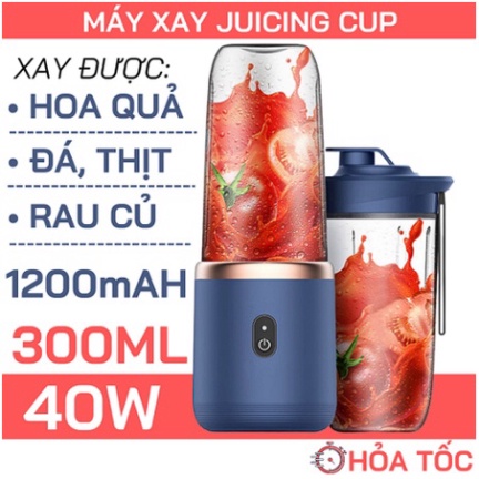 Máy Xay Sinh Tố Juicing Cup 6 Lưỡi Xay Công Suât Mạnh - Máy Xay Sinh Tố Cầm Tay Mini Sạc Pin Cổng Usb Thông Tiện Lợi