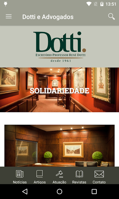 Android application Dotti e Advogados screenshort