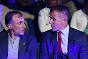 Kaizer Chiefs coach Giovanni Solinas and Orlando Pirates coach Milutin Sredojevic during the Telkom Knockout last 16 Draw at SuperSport Studios on October 08, 2018 in Johannesburg, South Africa.