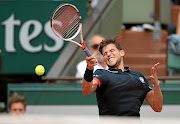 A file photo of Dominic Thiem playing one of his pile-driving returns.