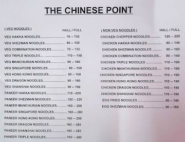 The Chinese Point menu 
