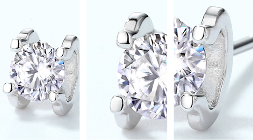 Title 1, Simple Moissanite Bull Head Sterling Silver Stu...