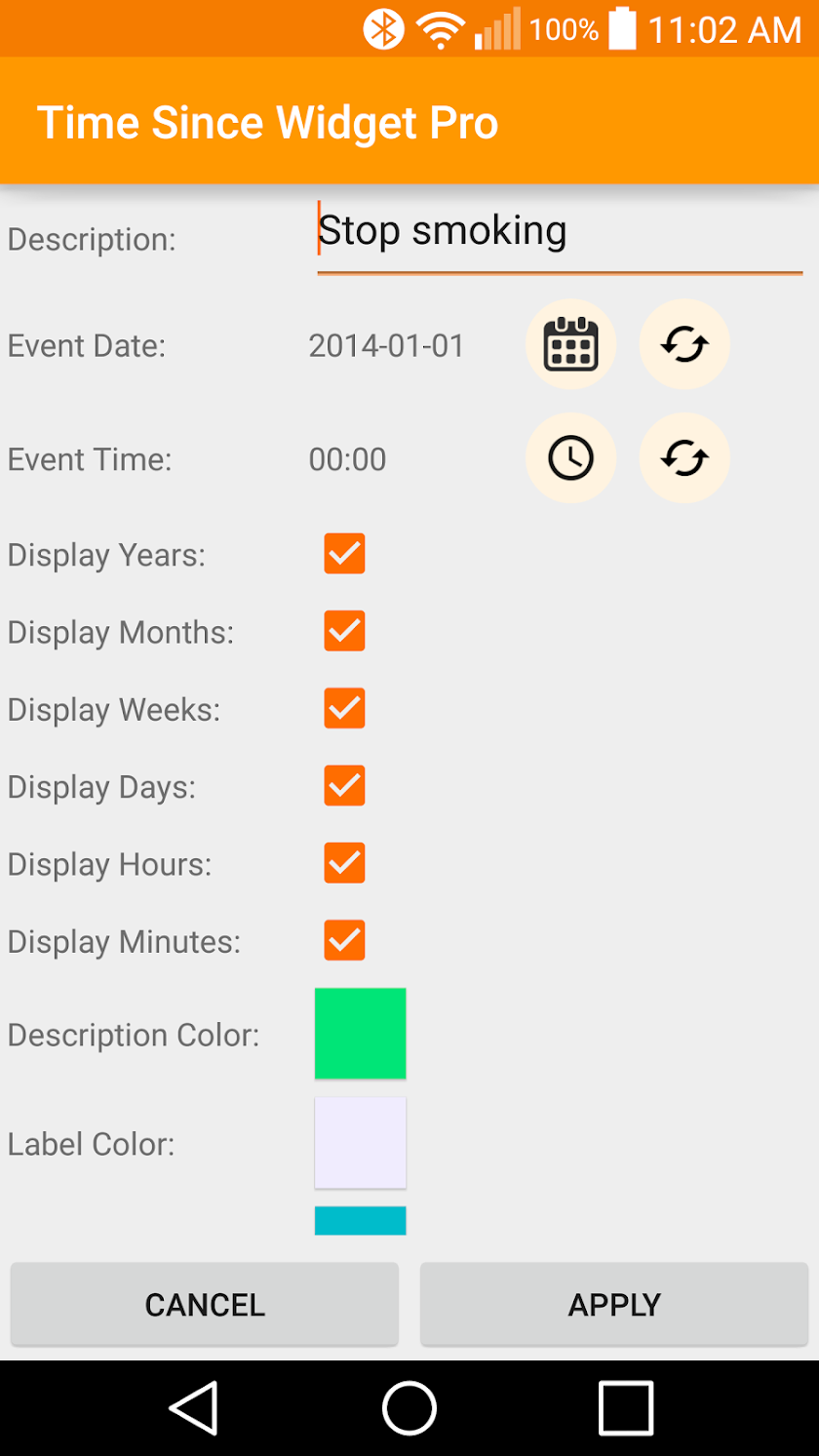 Time Since Widget Pro Screen 1
