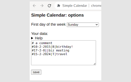 Simple Calendar