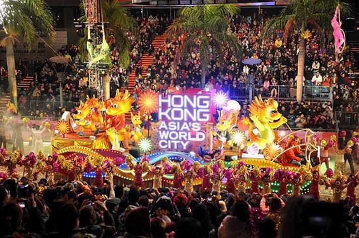 Chinese New Year Night Parade in Hong Kong