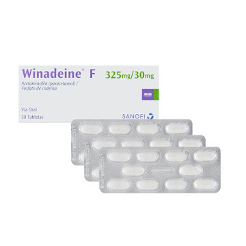 Winadeine F Acetaminofén + Fosfato de Codeína 325mg/30mg Sanofi Caja x 30 Tabletas  