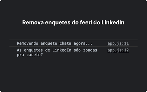 Remover enquetes do Linkedin