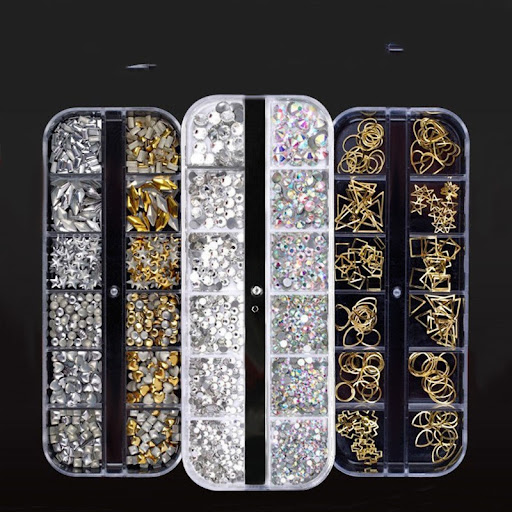 Title 3, AB Water Diamond Shiny Diamond Long Box Nail En...
