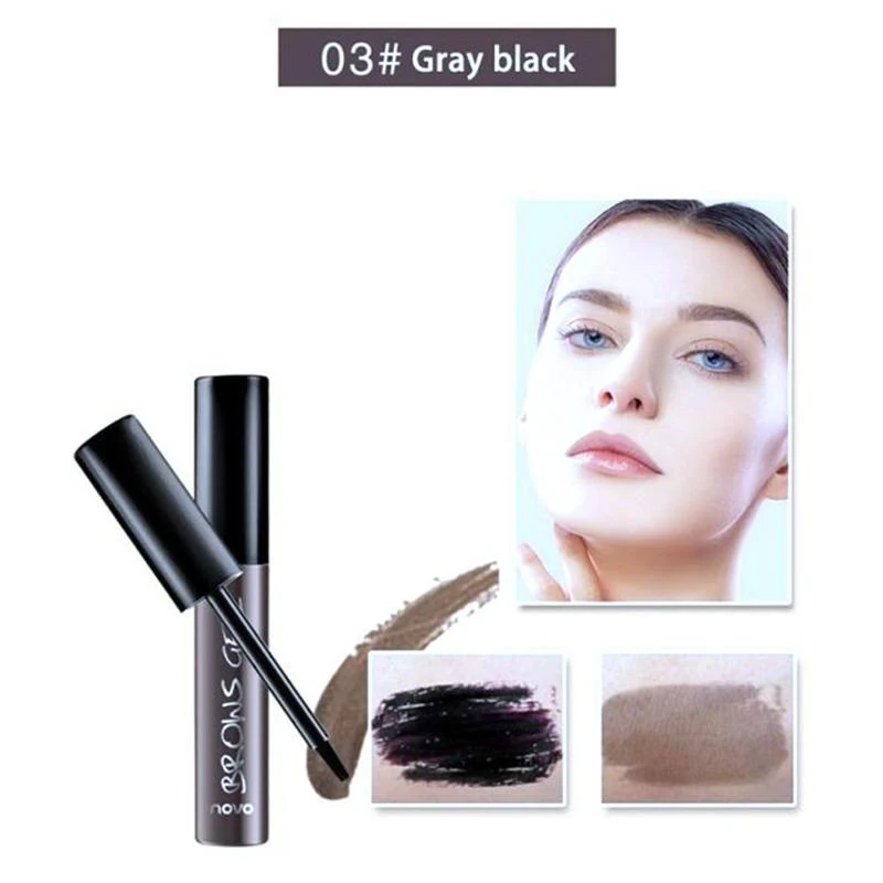 Tinta de sobrancelha em gel efeito tatuagem, marrom/preto, à prova d'água, longa duração, maquiagem profissional para olhos