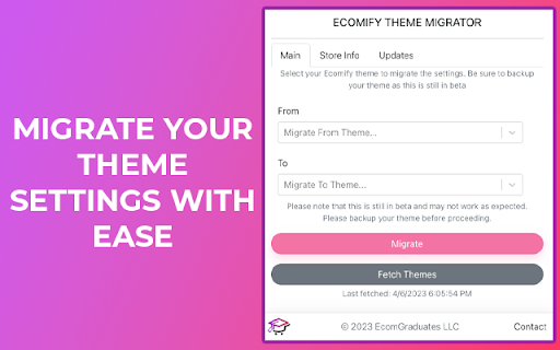 Ecomify Theme Migrations