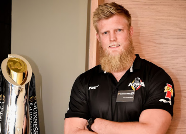 Isuzu Southern Kings skipper JC Astle poses with the coveted Guinness PRO14 trophy