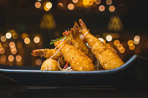 Panko Fried Prawn With Mango Chili Black Bean