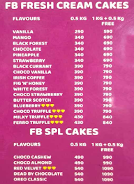 FB Cake House & Sweets menu 1