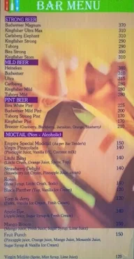 Empire Garden menu 1