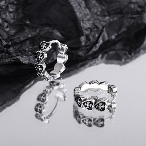 Title 1, S925 Sterling Silver Retro Love Cross Earrings ...