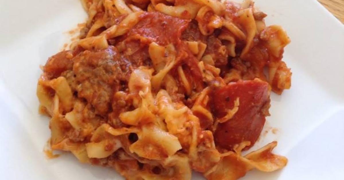 Crockpot Pizza Casserole | Just A Pinch Recipes