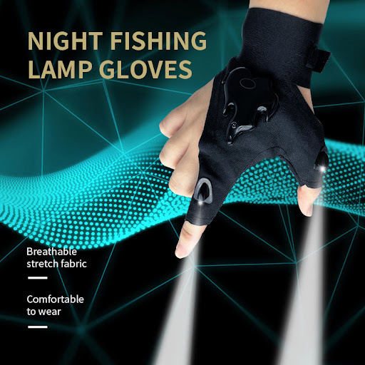 Title 5, LED Light Charging Fishing Gloves High Elastic ...