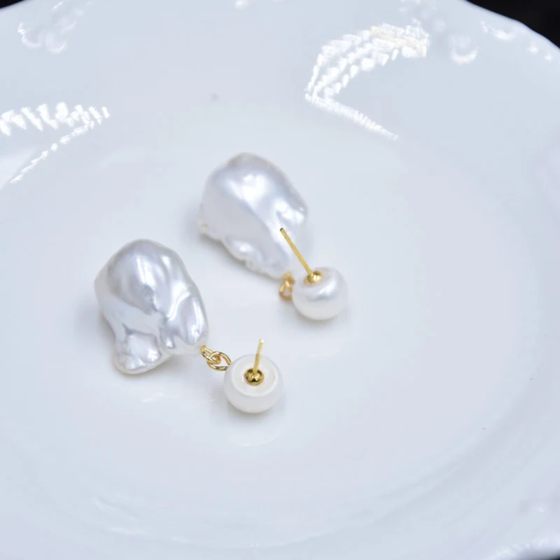Dames eenvoudige barok parel oorknopjes, subtiele elegantie voor elke dag, tijdloze sieraden voor vrouwen, ideaal voor dagelijks gebruik.