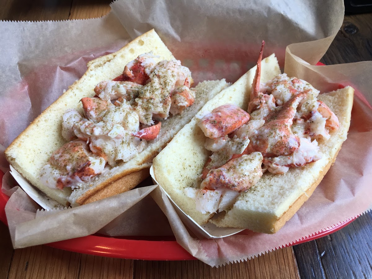 Lobster rolls on gluten free buns