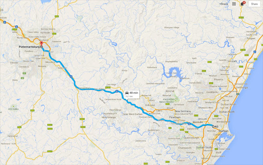 The N3 from Durban to Pietermaritzburg