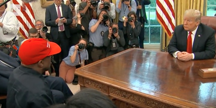 Kanye West meets Donald Trump at the White House.